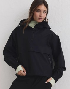 Damski anorak wodoodporny, elastyczny czarny