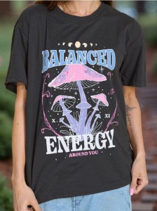 Koszulka oversize z nadrukiem - szary