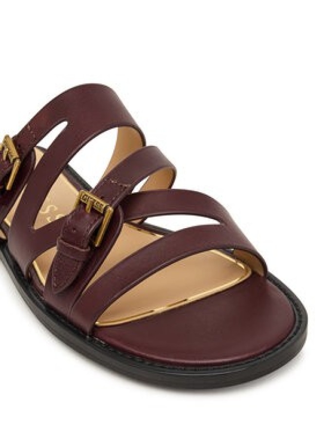 Guess Klapki FLJGRY LEA03 Bordowy