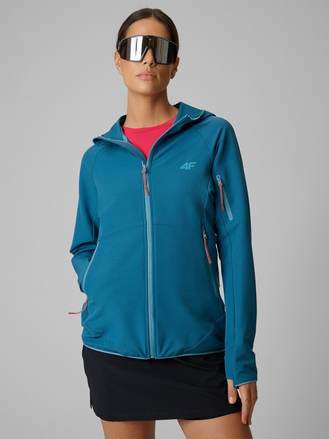 4F Kurtka softshell wiatroodporna damska - turkusowa XL