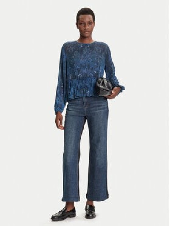 Desigual Jeansy Twist 25WWDD14 Granatowy Wide Leg