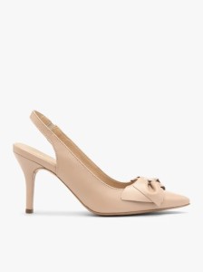 Czółenka typu slingback z kokardką