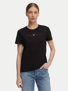 Tommy Jeans T-Shirt Linear Ss Tee DW0DW22789 Czarny Regular Fit