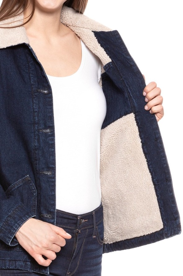 DAMSKA KURTKA JEANSOWA LEE SHERPA CHORE JACKET BROOME L54FCZXK 112112773