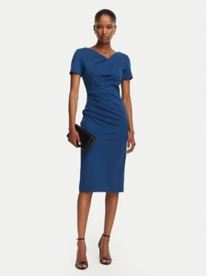 Rinascimento Sukienka koktajlowa CFC0129420003 Granatowy Slim Fit