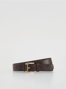 Pasek z dekoracyjną klamrą - ciemnobrązowy