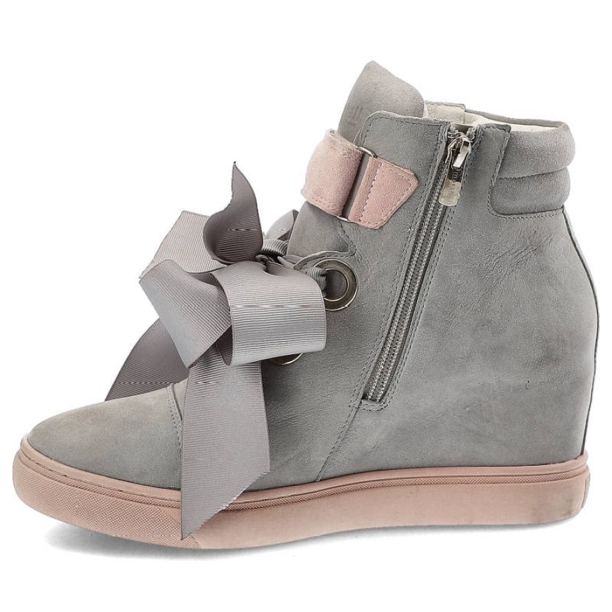 Szare Sneakersy Marshall Skórzane Buty Damskie