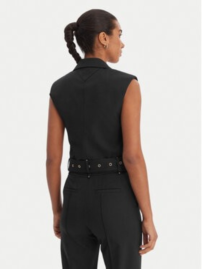 KARL LAGERFELD Kamizelka garniturowa B1W14009 Czarny Slim Fit