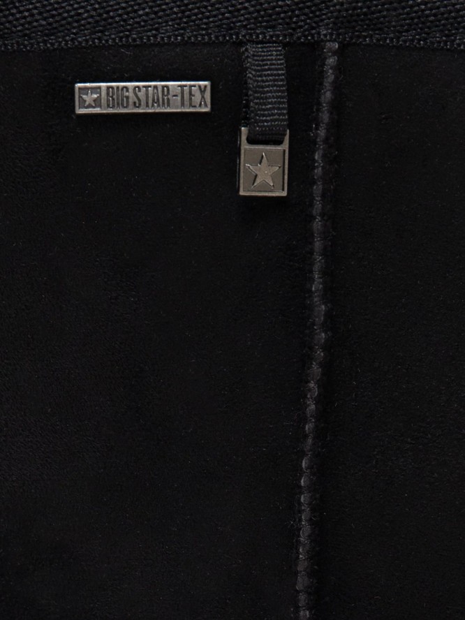 śniegowce damskie na podwyższonej podeszwie wsuwane czarne OO274898 906