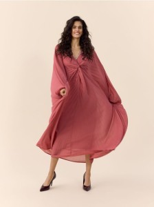 Plisowana sukienka kimono - różowy