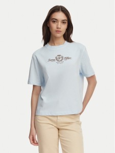 Tommy Hilfiger T-Shirt Crest WW0WW48713 Niebieski jasny Relaxed Fit