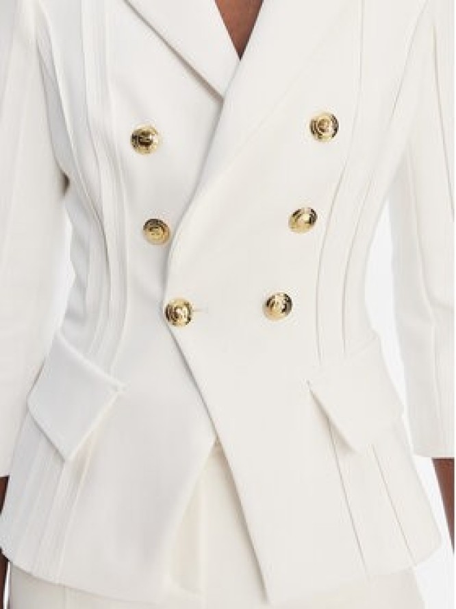 Elisabetta Franchi Marynarka GI-218-61E2-V780 Biały Regular Fit