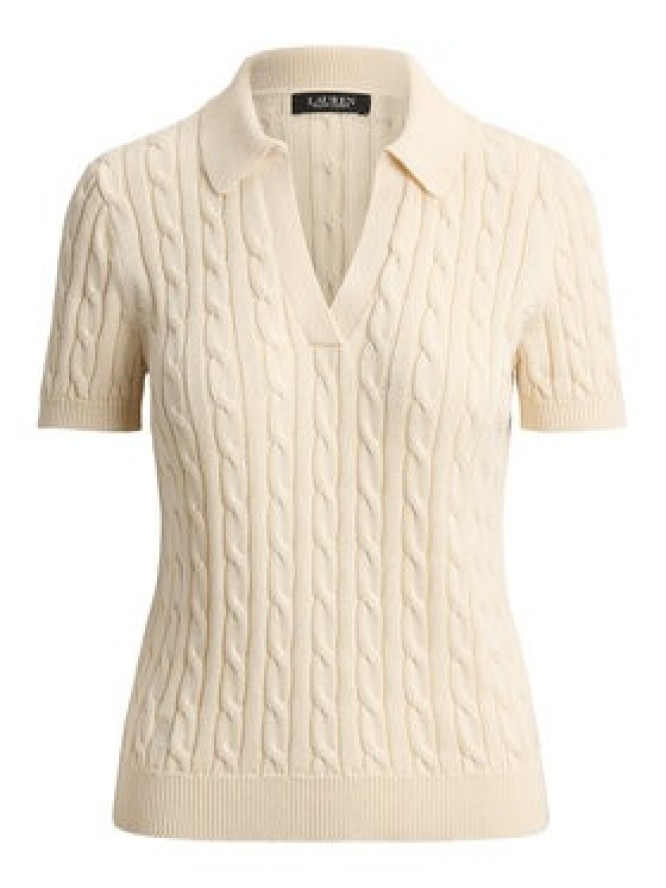 LAUREN RALPH LAUREN Polo 200P14041001 Kremowy Regular Fit