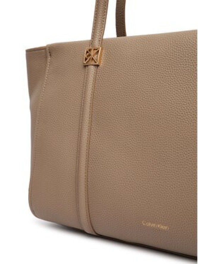 Calvin Klein Torebka Emblem Hw Pebble Tote LV04F3424G Beżowy