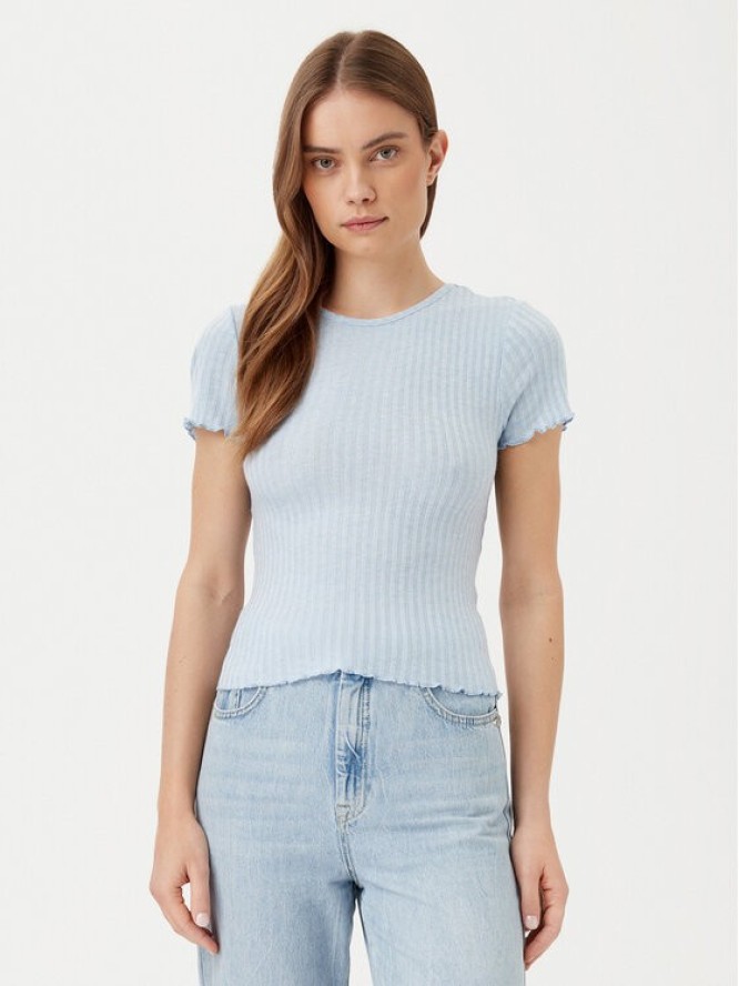 Noisy May T-Shirt Berry 27015446 Błękitny Slim Fit