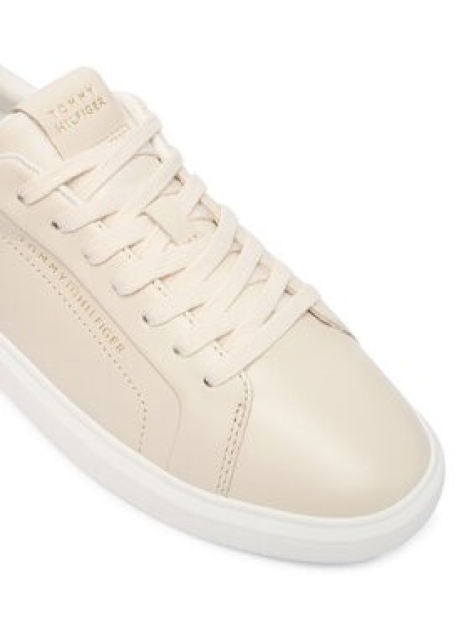 Tommy Hilfiger Sneakersy Icon Court Light Weight Shinny FW0FW08949 Écru