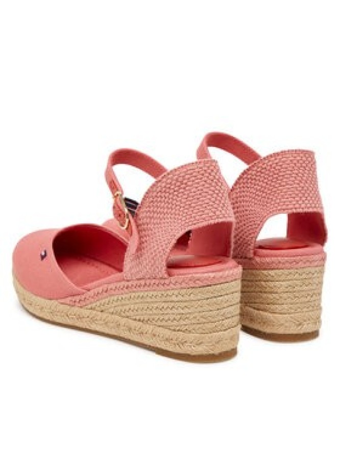 Tommy Hilfiger Espadryle Mid Wedge Espad Closed Toe FW0FW09233 Koralowy