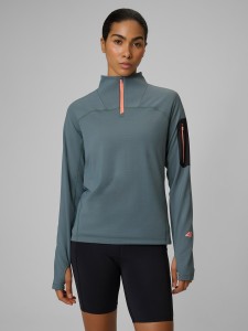 4F Bluza trekkingowa slim bez kaptura damska - khaki M