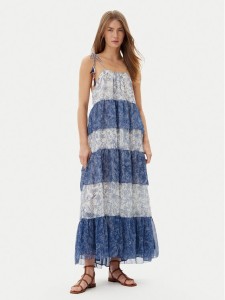 Pepe Jeans Sukienka letnia PL953739 Niebieski Loose Fit