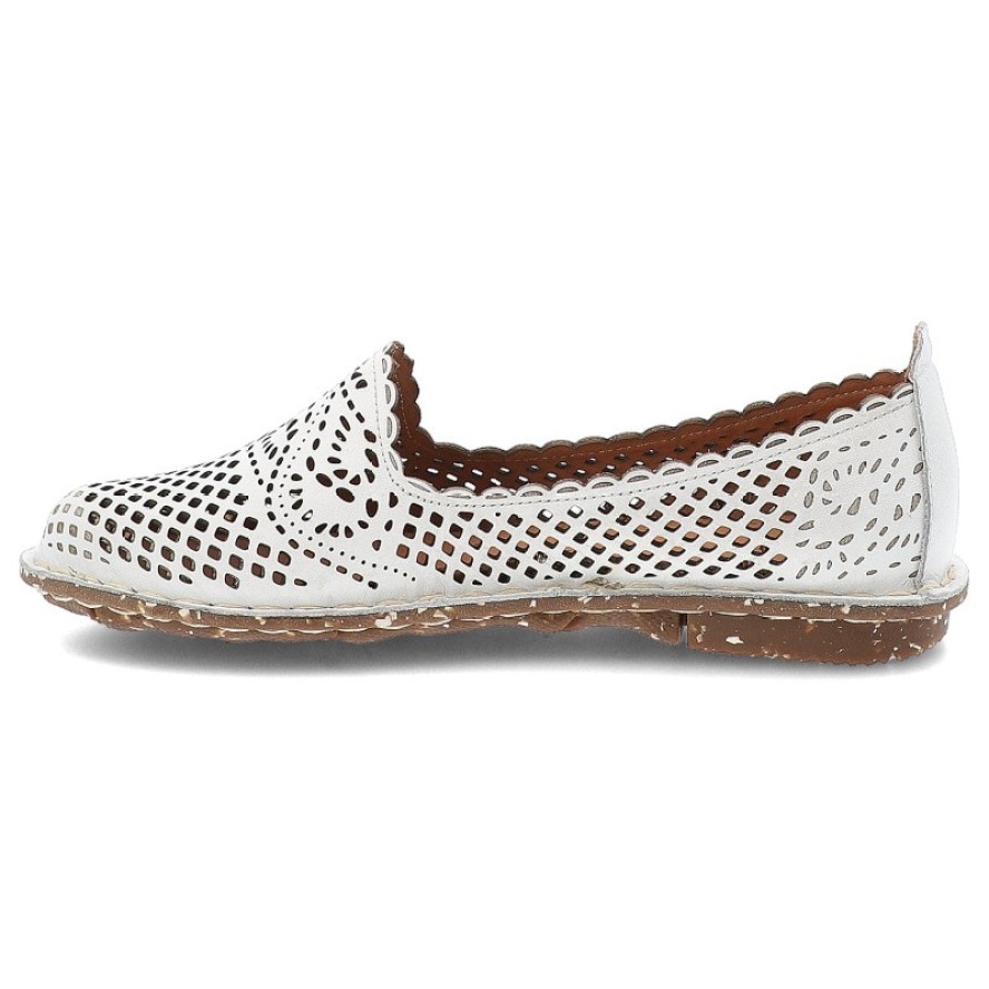 Białe Półbuty Ravini Płaskie Obuwie Damskie