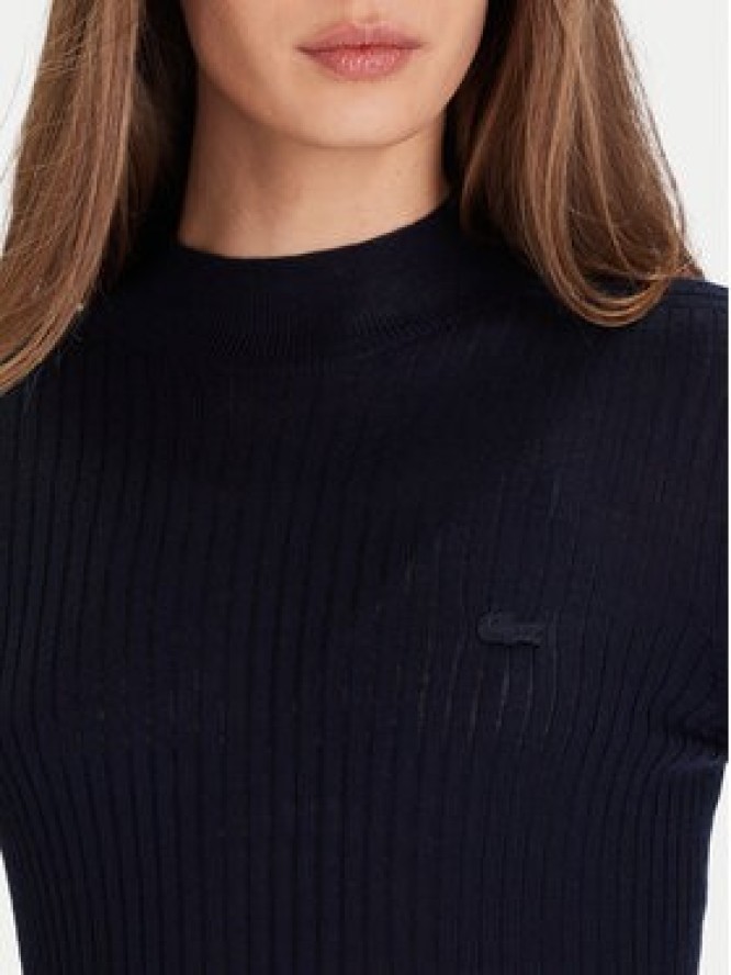 Lacoste Sweter AF4189 Granatowy Slim Fit