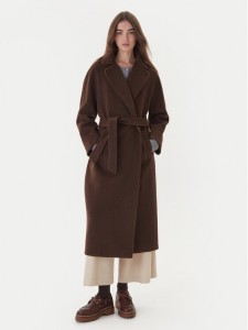 Weekend Max Mara Płaszcz wełniany Tempera 2525016082 Brązowy Regular Fit