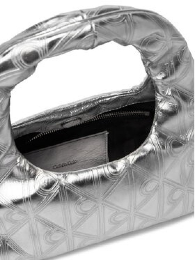 Calvin Klein Torebka Puffy Aop Mini Bag With Strap LV04F3444G Srebrny