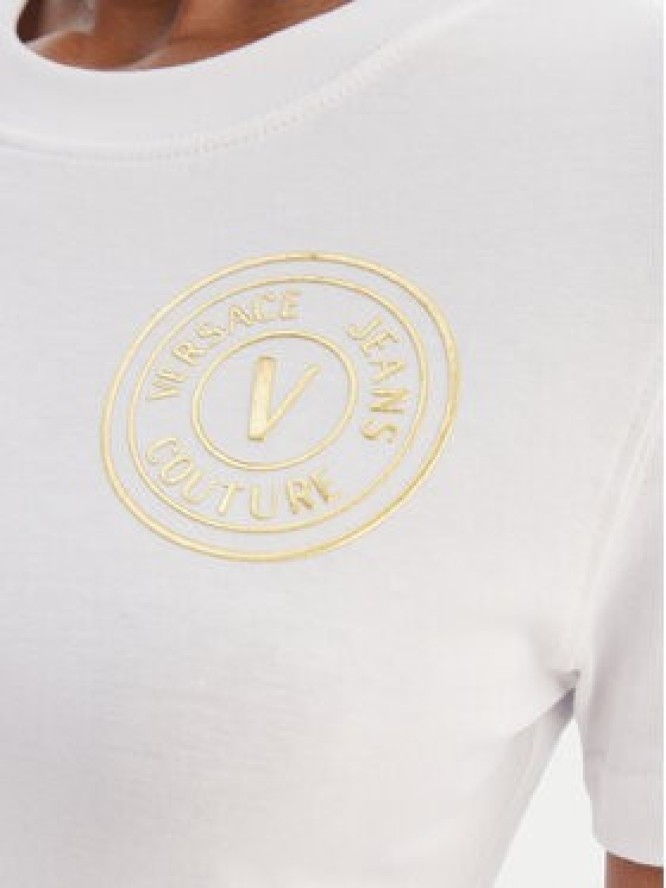 Versace Jeans Couture T-Shirt 80HAHT02 CJ03T Biały Slim Fit