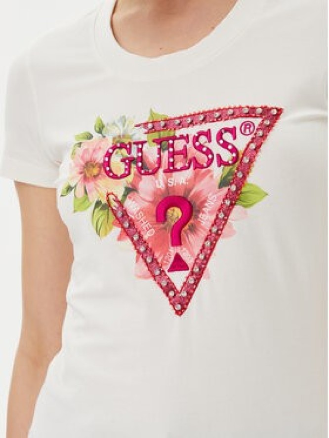 Guess T-Shirt W5GI10 J1314 Biały Slim Fit