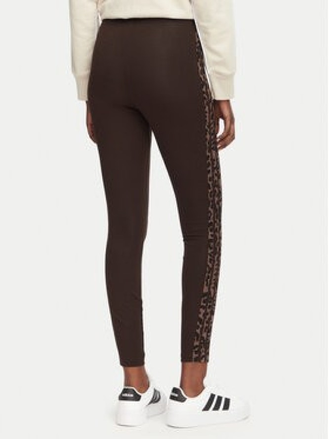 adidas Legginsy Seasonal Essentials Animal Print 3-Stripes KV9302 Brązowy Slim Fit