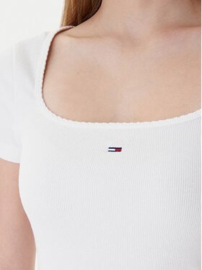 Tommy Jeans T-Shirt DW0DW21837 Biały Slim Fit