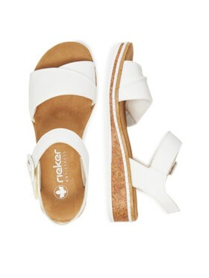 Rieker Sandały V3691-80 Biały