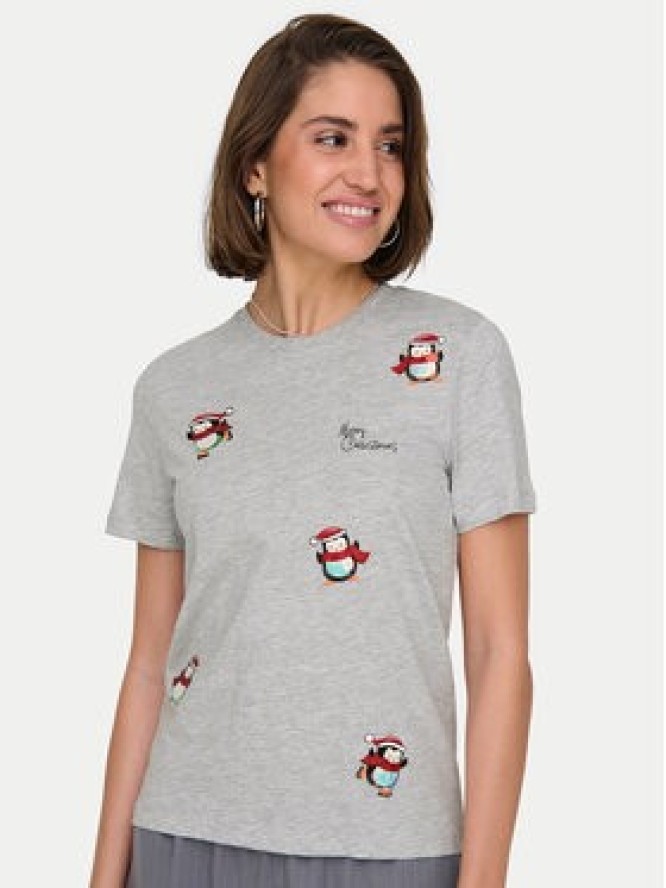 ONLY T-Shirt Kita 15331069 Szary Regular Fit