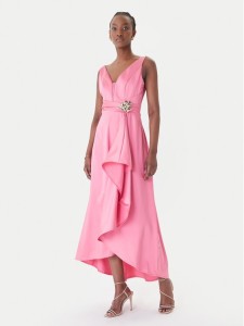 Rinascimento Sukienka koktajlowa CFC0127853003 Różowy jasny Slim Fit