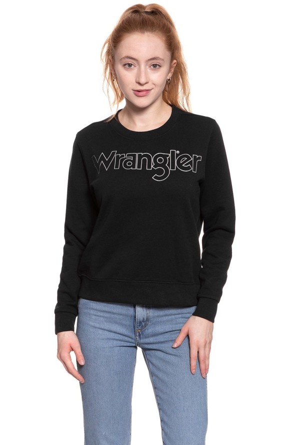 BLUZA WRANGLER DAMSKA CREW SWEAT BLACK W6079HY01 112130449