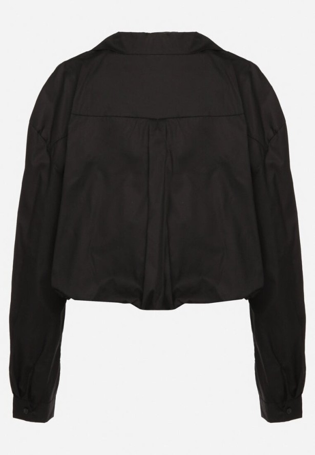 Czarna Bawełniana Koszula i Top na Ramiączkach Ozdobiona Koronką Odarriva