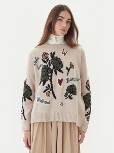 Weekend Max Mara Sweter Pavidi 2525366262 Écru Oversize