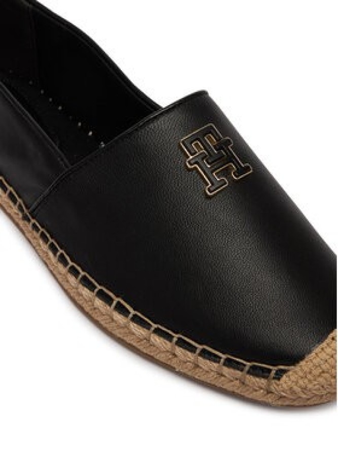 Tommy Hilfiger Espadryle Th Logo Leather Espadrille FW0FW09246 Czarny
