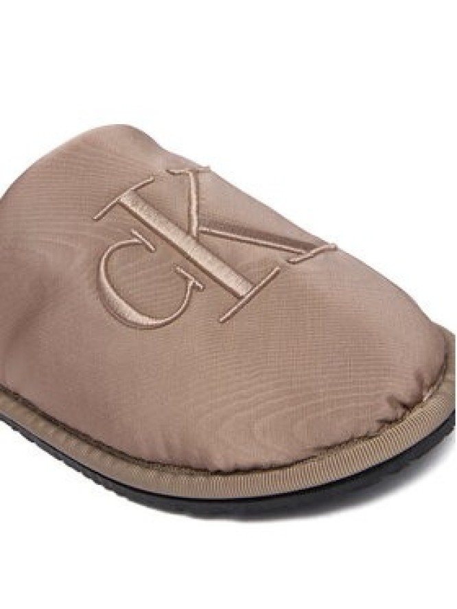 Calvin Klein Jeans Kapcie Slipper Satin Moire YW0YW02053 Beżowy
