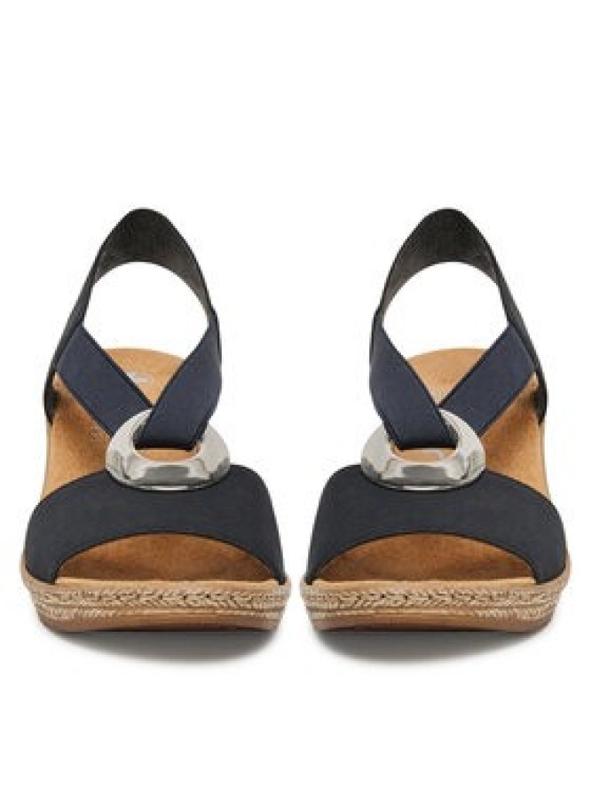 Rieker Sandały 624H6-14 Granatowy