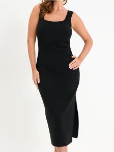 Elegancka sukienka midi - czarny