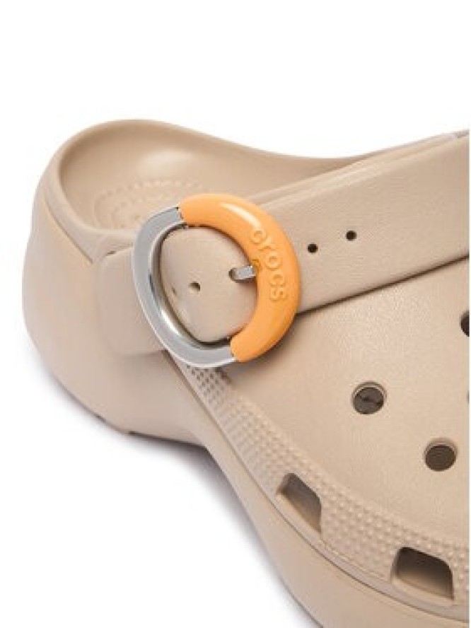 Crocs Klapki Classic Platform Buckle Clog 213230 Beżowy