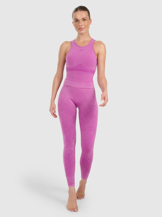 4F Top do jogi i pilatesu slim szybkoschnący damski - różowy M/L