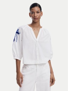 Desigual Bluzka Cratos 25SWBW03 Biały Loose Fit