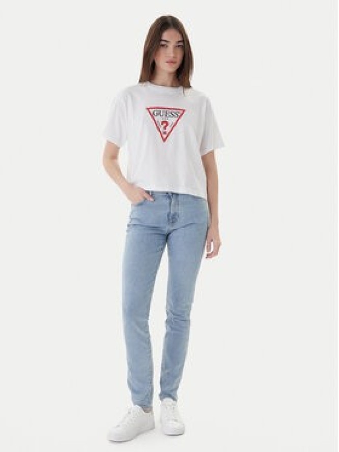 Guess Jeans T-Shirt W4YI73 K8HM0 Biały Boxy Fit