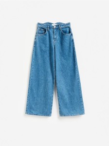 Jeansy wide leg - niebieski