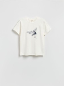 T-shirt z nadrukiem - złamana biel