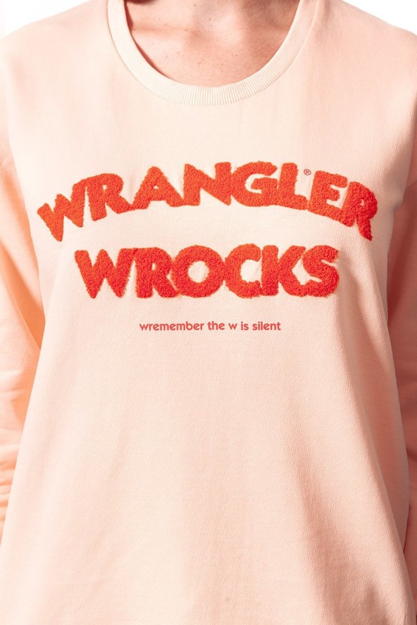 BLUZA WRANGLER DAMSKA WROCKS SWEAT PEACH PARFAIT W601OHYUD 112130375