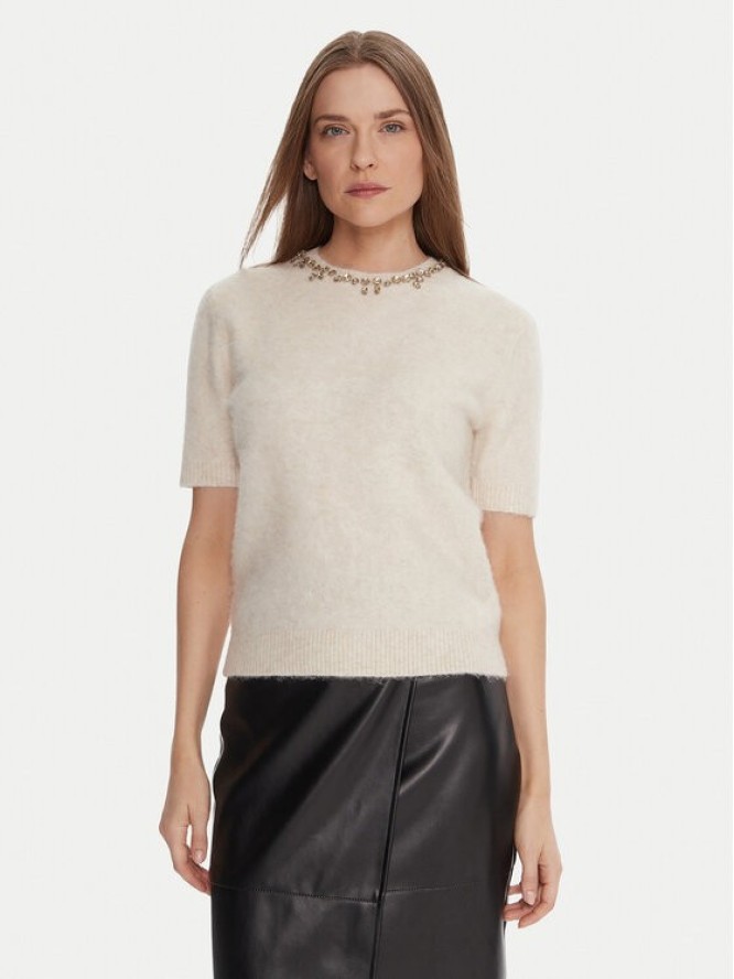 KAOS Sweter RI1NT071 Écru Regular Fit