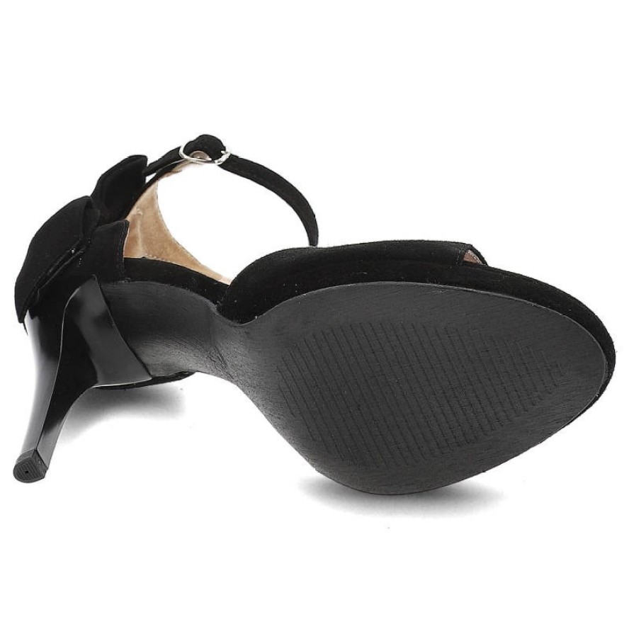 Czarne Sandały Libero Eleganckie Skórzane Buty